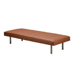 Load image into Gallery viewer, Daybed, Tan-colored leather with steel legs - Deszine Talks
