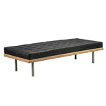 Load image into Gallery viewer, Daybed made of exotic hardwood, black leather - Deszine Talks
