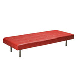 Load image into Gallery viewer, Daybed in buttoned red leather with steel legs - Deszine Talks
