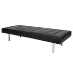 Load image into Gallery viewer, Daybed Upholstered with buttoned black leather cushion. - Deszine Talks
