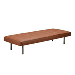 Load image into Gallery viewer, Daybed, Tan-colored leather with steel legs - Deszine Talks
