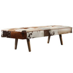 Load image into Gallery viewer, Bench in cowhide leather with wooden legs - Deszine Talks
