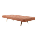 Load image into Gallery viewer, Daybed in Tan color Leather with wooden Legs - Deszine Talks
