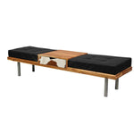 Load image into Gallery viewer, Bench / hall furniture with leather cushion and steel legs - Deszine Talks
