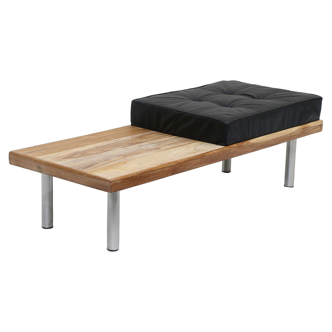 Bench Entrance furniture made of exotic hardwood and leather Seat - Deszine Talks