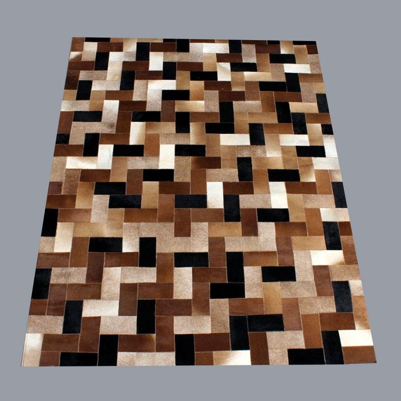 Handmade Genuine Hairon Leather Cowhide Patchwork Carpets - Deszine Talks