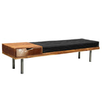 Load image into Gallery viewer, Teak and leather bench / entrance furniture with steel legs
