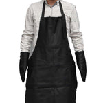 Load image into Gallery viewer, Grill Apron and Gloves, Made of Black Leather(3) - Deszine Talks
