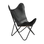 Load image into Gallery viewer, Butterfly Chair with Black Leather Seat - Deszine Talks
