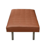 Load image into Gallery viewer, Daybed, Tan-colored leather with steel legs - Deszine Talks
