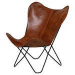 Load image into Gallery viewer, Butterfly Chair in Tan Color Leather - Deszine Talks
