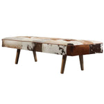 Load image into Gallery viewer, Bench in cowhide leather with wooden legs - Deszine Talks
