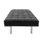 Load image into Gallery viewer, Daybed Upholstered with buttoned black leather cushion. - Deszine Talks
