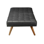 Load image into Gallery viewer, Daybed in black leather with wooden legs - Deszine Talks
