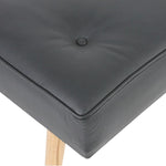 Load image into Gallery viewer, Leather upholstery with button square stool with wooden Legs - Deszine Talks
