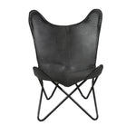 Load image into Gallery viewer, Butterfly Chair with Black Leather Seat - Deszine Talks
