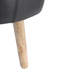 Load image into Gallery viewer, Leather upholstery round stool with wooden Legs - Deszine Talks
