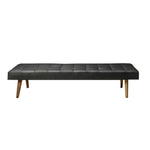 Load image into Gallery viewer, Daybed in black leather with wooden legs - Deszine Talks
