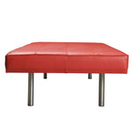 Load image into Gallery viewer, Daybed in buttoned red leather with steel legs - Deszine Talks
