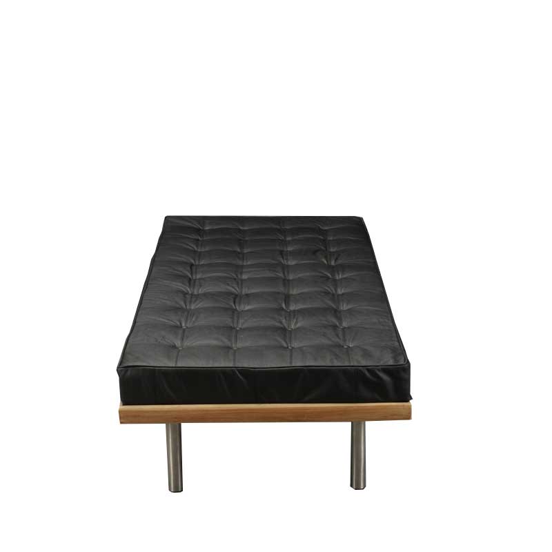 Daybed made of exotic hardwood, black leather - Deszine Talks