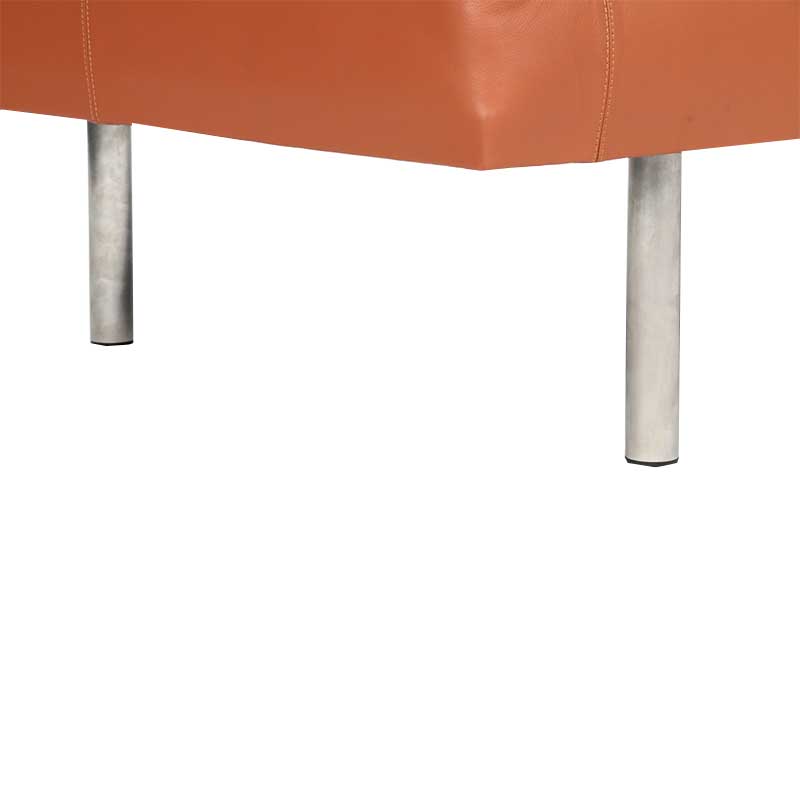 Daybed, Tan-colored leather with steel legs - Deszine Talks