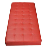 Load image into Gallery viewer, Daybed in buttoned red leather with steel legs - Deszine Talks
