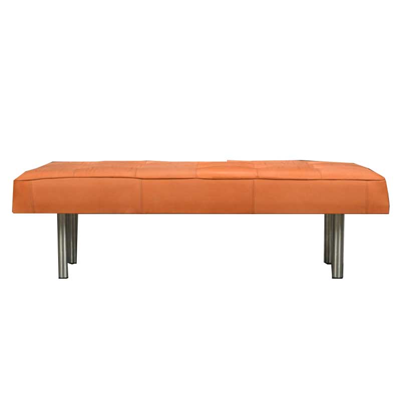 Upholstery Leather Bench, Cognac color