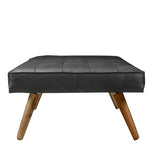 Load image into Gallery viewer, Daybed in black leather with wooden legs - Deszine Talks
