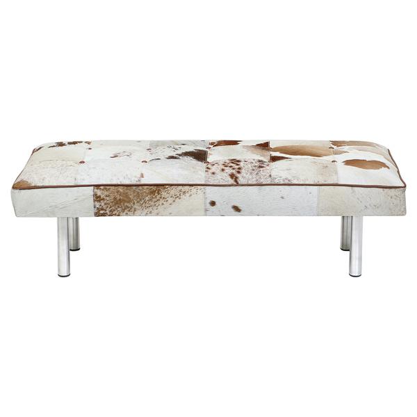 Bench in Cowhide Multi Color with Steel Legs - Deszine Talks