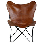 Load image into Gallery viewer, Butterfly Chair in Tan Color Leather - Deszine Talks
