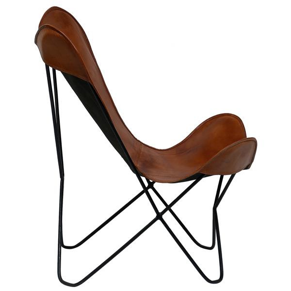 Butterfly Chair in Tan Color Leather - Deszine Talks