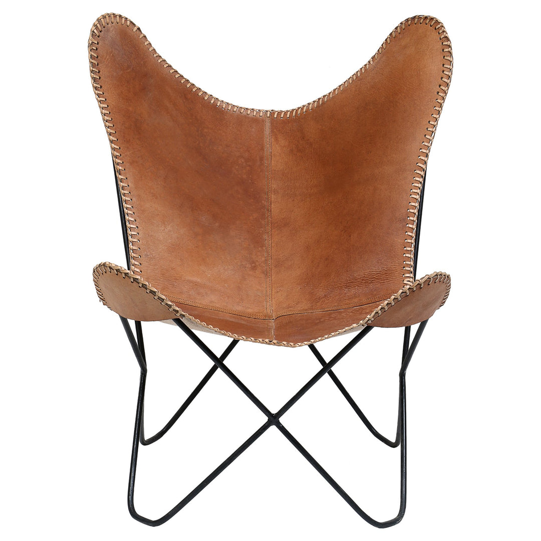 Butterfly Chair with Black Leather Seat - Deszine Talks