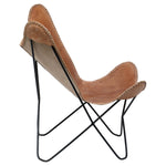 Load image into Gallery viewer, Butterfly Chair with Black Leather Seat - Deszine Talks
