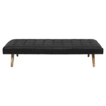 Load image into Gallery viewer, Daybed in buttoned black leather with massive oblique legs - Deszine Talks
